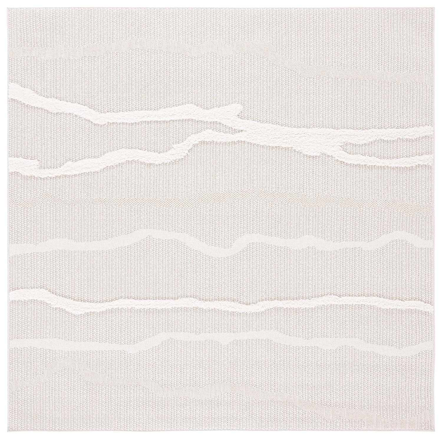 Trends TRD112 Power Loomed Indoor Area Rug - Beige/Ivory - 6'7"x6'7" - Safavieh