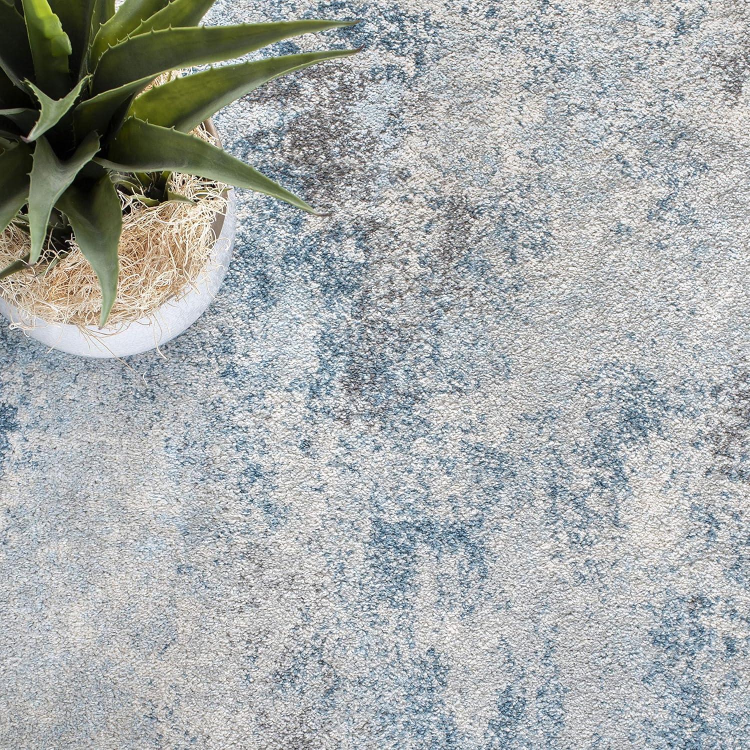 Tulum TUL209 Power Loomed Accent Rug - Ivory/Blue - 3'x3' - Safavieh.