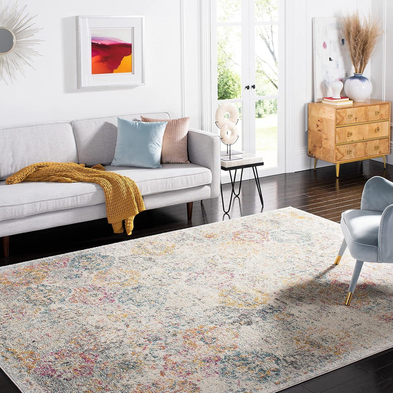 Madison MAD611 Power Loomed Indoor Area Rug - Grey/Gold - 8'x10' - Safavieh