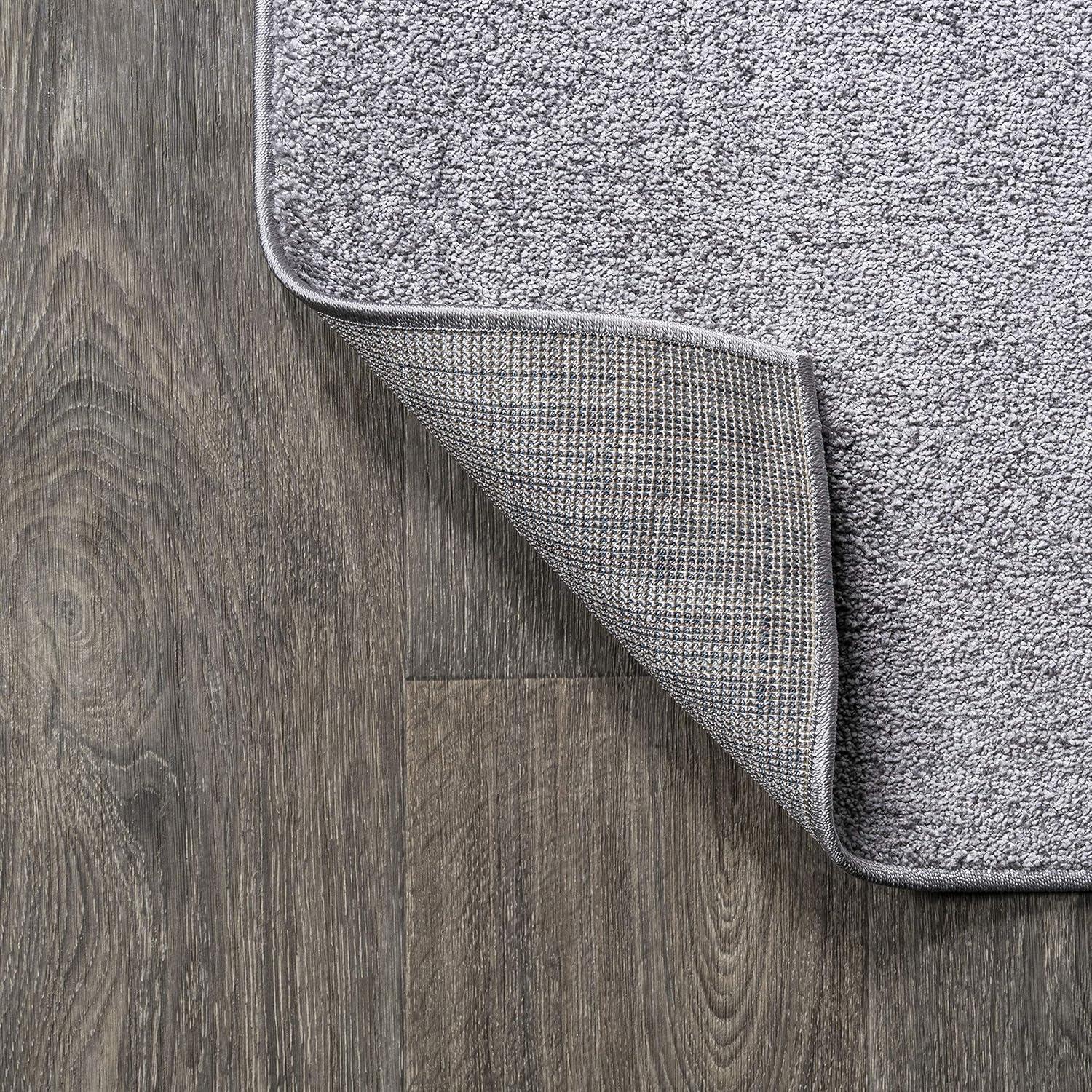 10' X 14' Rectangle Haze Solid Low-Pile Area Rug , Gray - JONATHAN Y