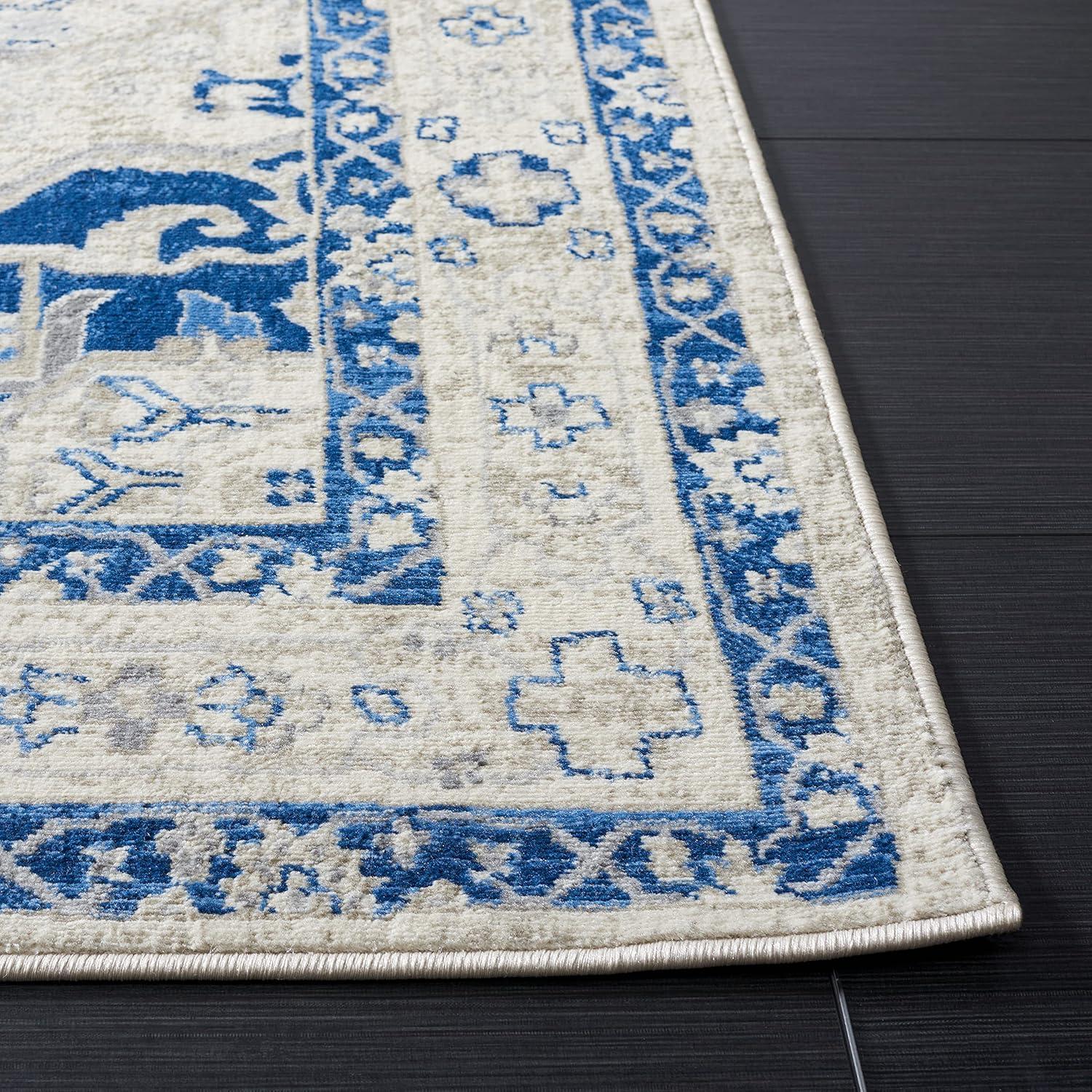 Brentwood BNT852 Power Loomed Indoor Area Rug - Beige/Blue - 6'x9' - Safavieh