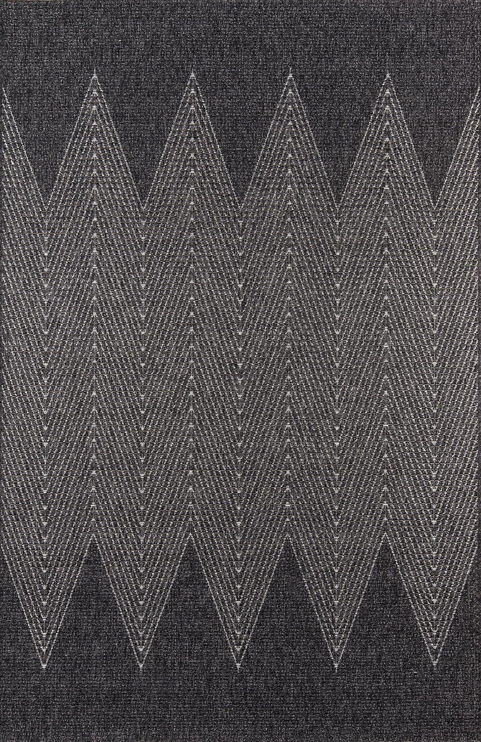 Como Charcoal Geometric 2' x 3' Synthetic Indoor/Outdoor Rug