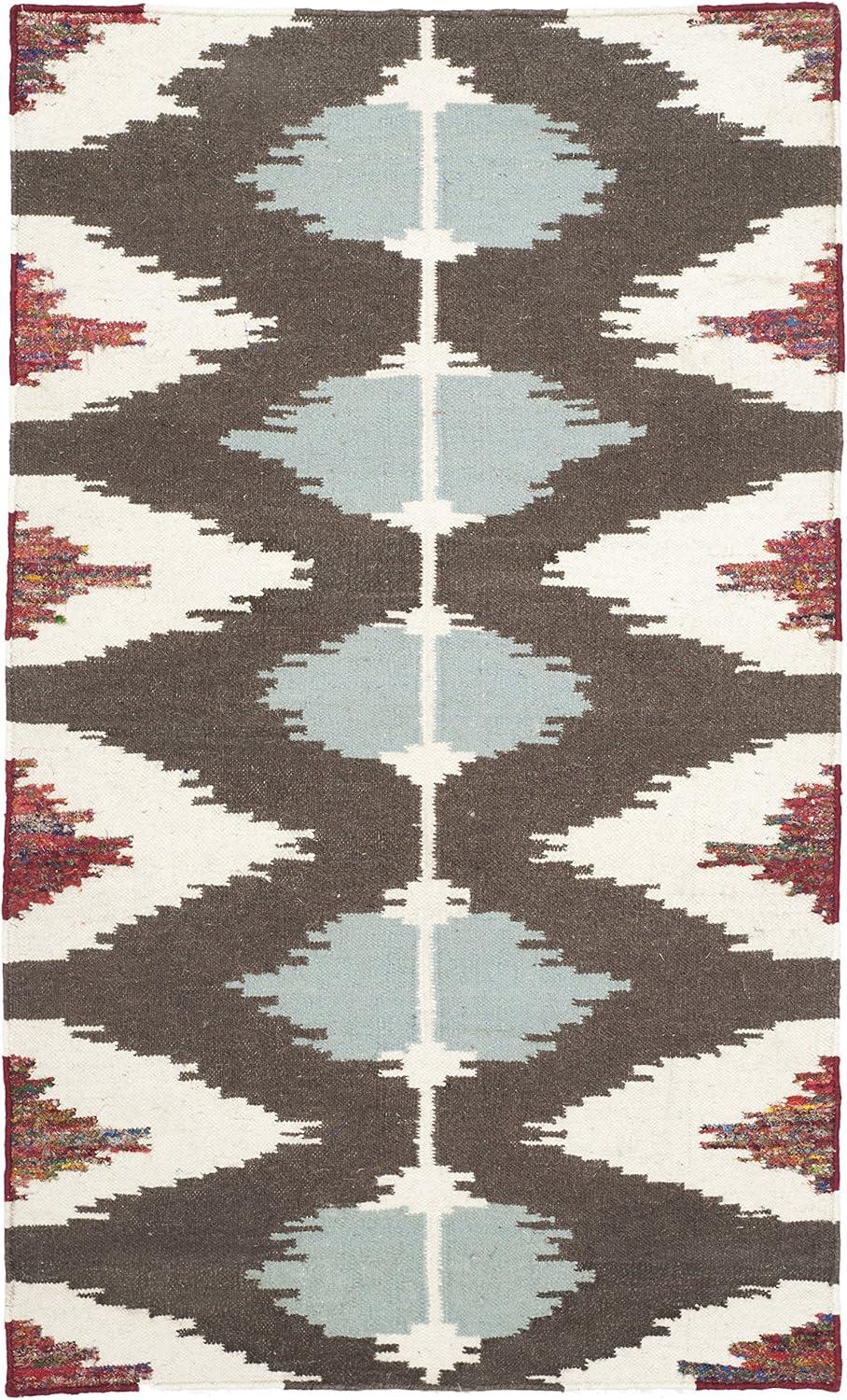 Dhurries DHU647 Hand Woven Flat Weave Indoor Accent Rug - Multi - 3'x5' - Safavieh