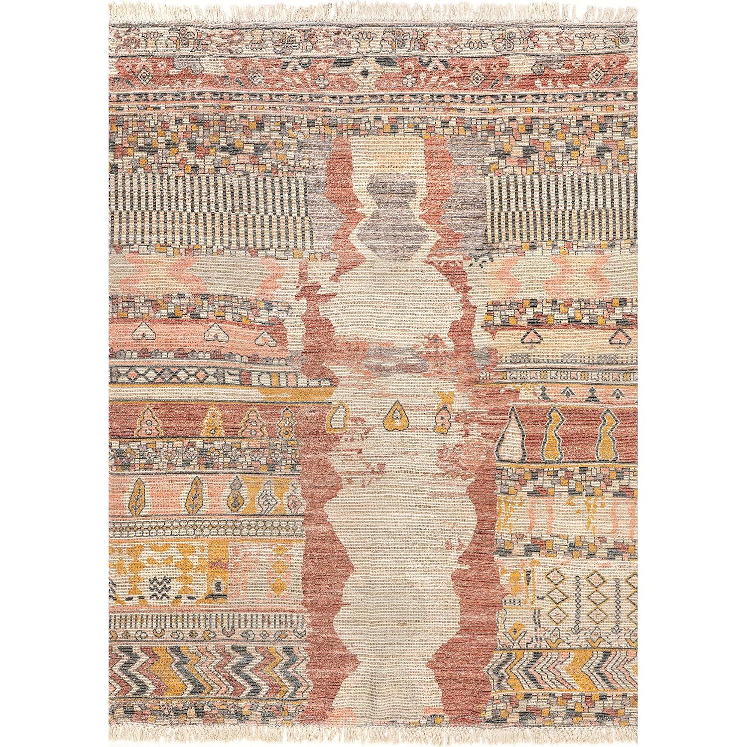 Nuloom Hermina Abstract 4x6 Jute Indoor Area Rug for Dining Room Rug Neutral Rug Living Room Rug Kitchen, Multicolor/Ivory