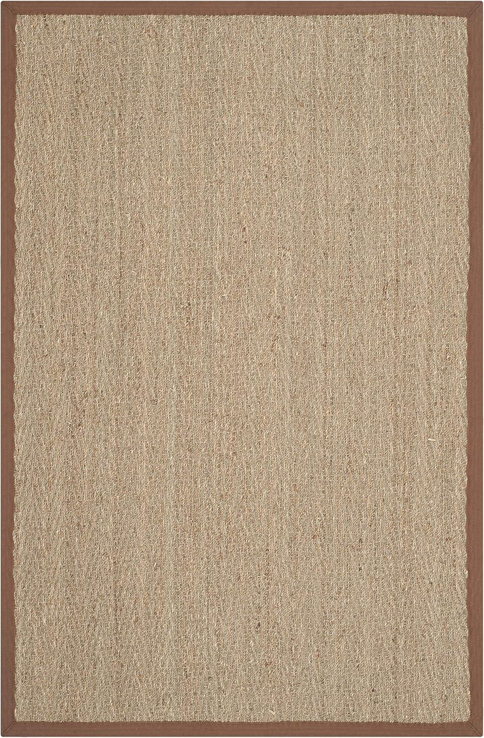 Natural Brown Herringbone Seagrass Area Rug 2'6" x 4'