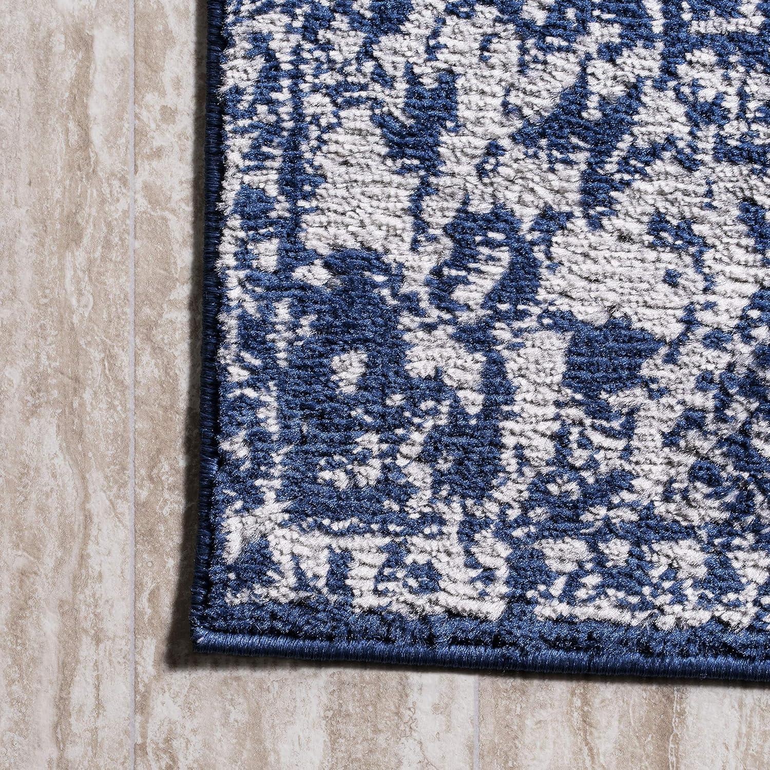2'x8' Soleiman Modern Persian Runner Rug, Navy - JONATHAN Y