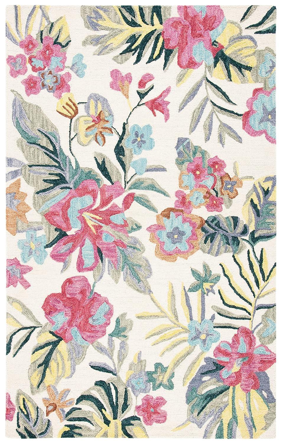 Jardin JAR151 Hand Tufted Area Rug - Ivory/Pink - 4'x6' - Safavieh