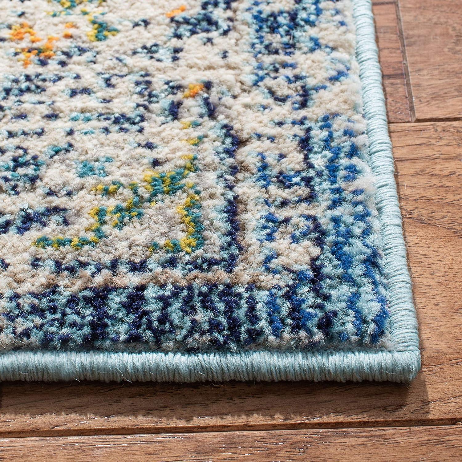 Madison MAD452 Power Loomed Indoor Runner Rug - Navy/Grey - 2'2"x6' - Safavieh
