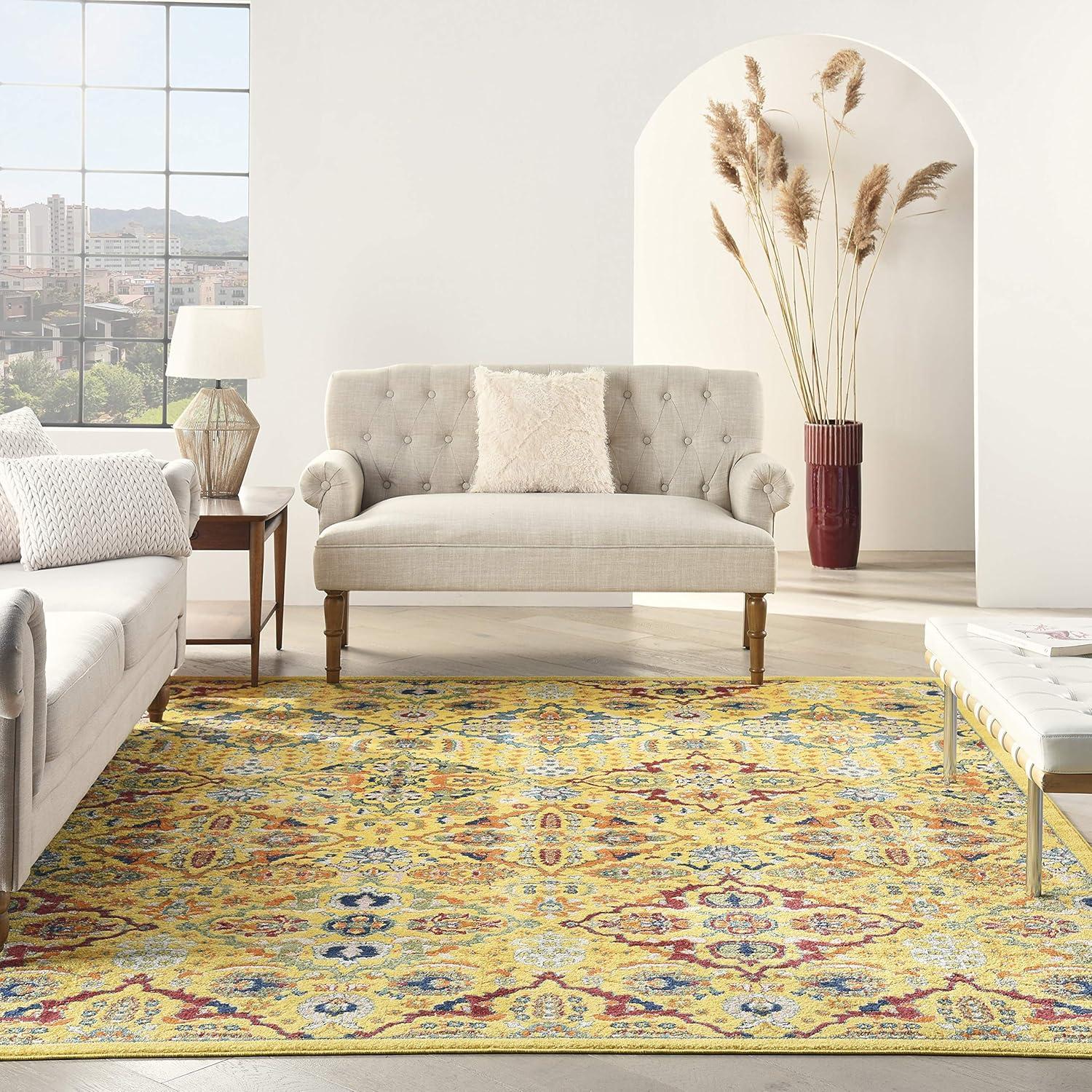 Nourison Allur Boho Indoor Area Rug Yellow Multicolor 7' x 10'