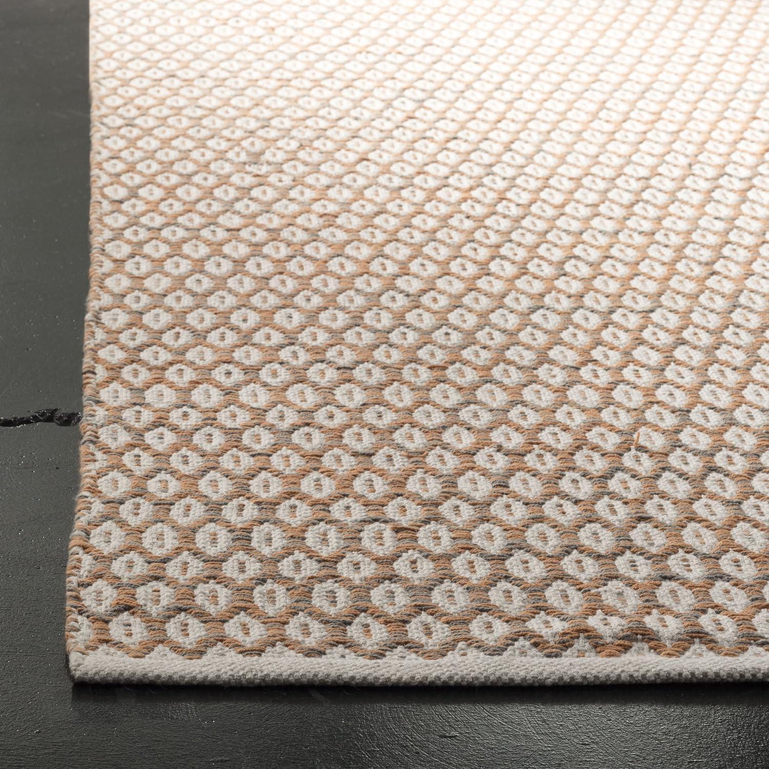 SAFAVIEH Montauk Crystal Geometric Cotton Area Rug, Orange/Ivory, 8' x 10'