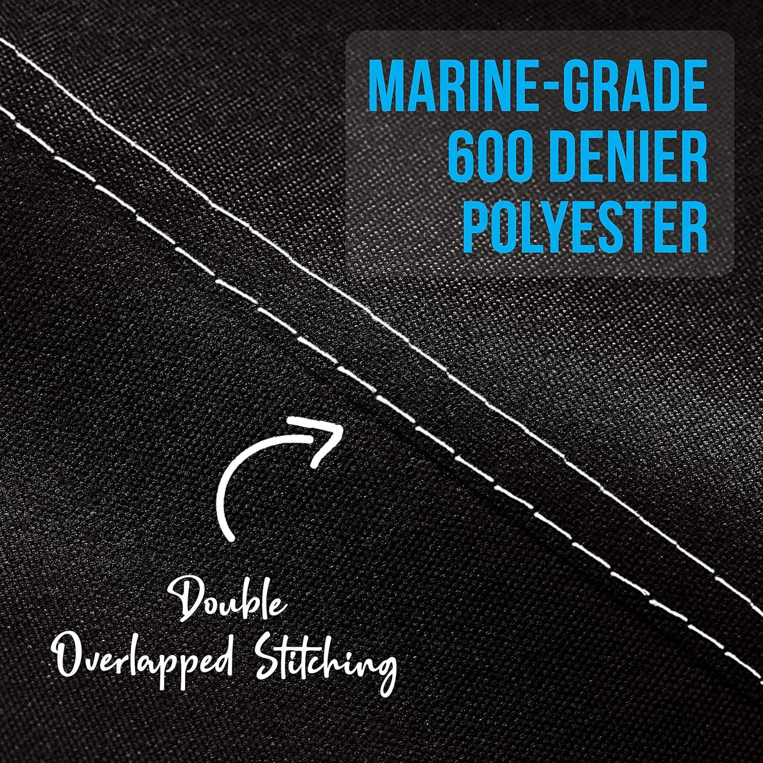 SereneLife 3 Bow Bimini Top - 2 Straps And 2 Rear Support Poles With Marine-Grade 600D Polyester Canvas (Gray) | Wayfair