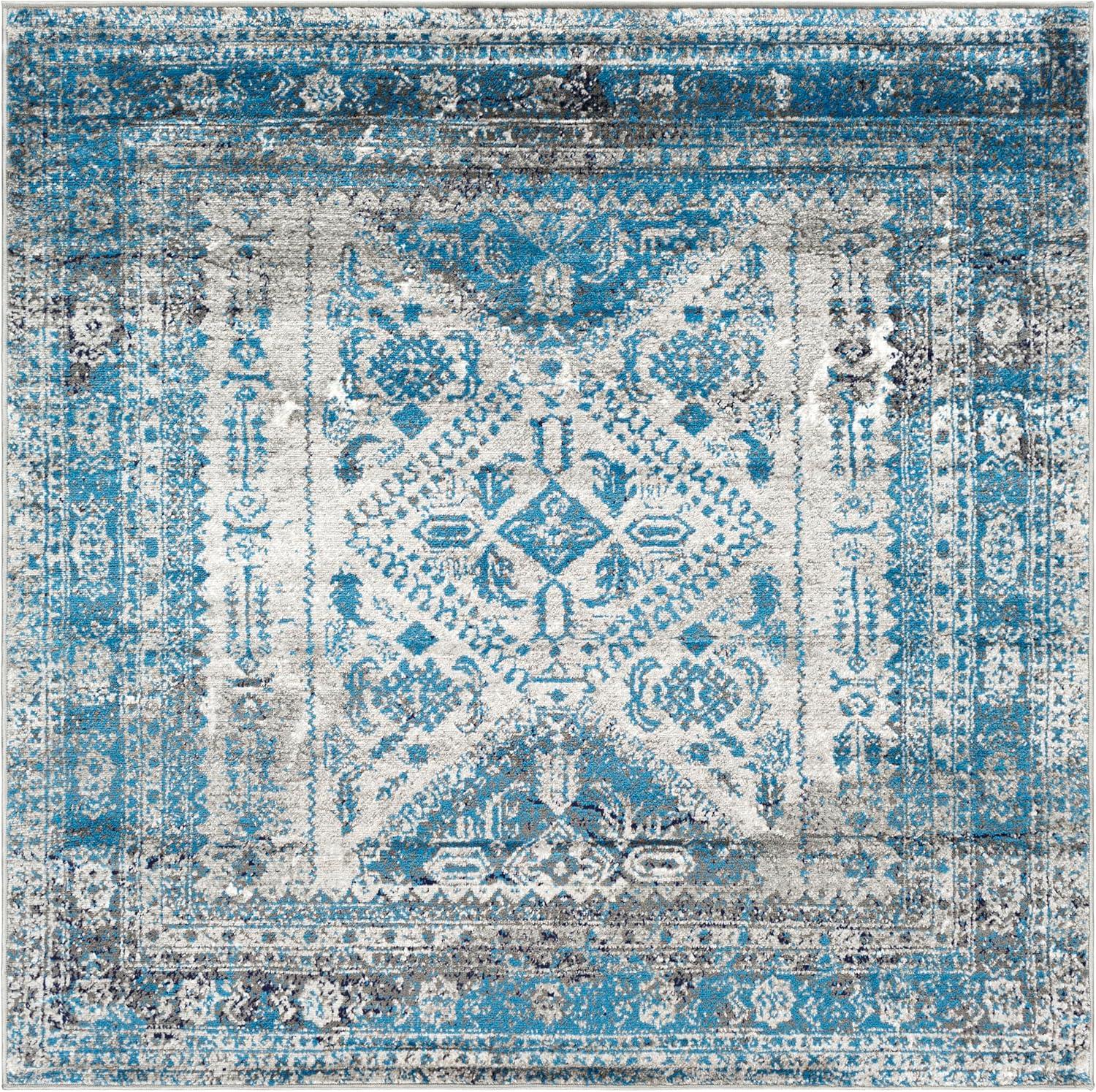 Livabliss 5'3"x5'3" Square Melissa Traditional Rugs Gray