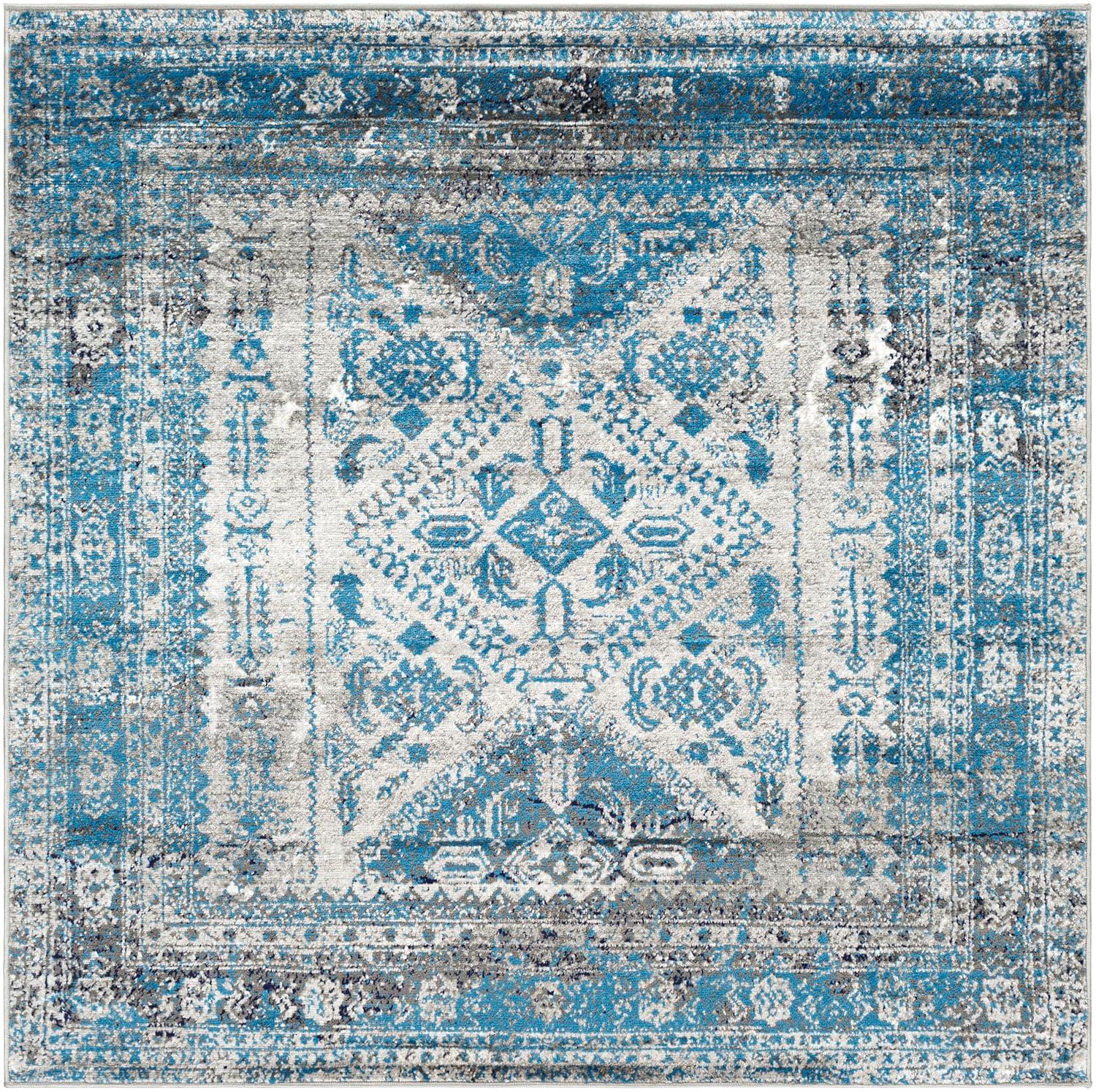 Livabliss 5'3"x5'3" Square Melissa Traditional Rugs Gray