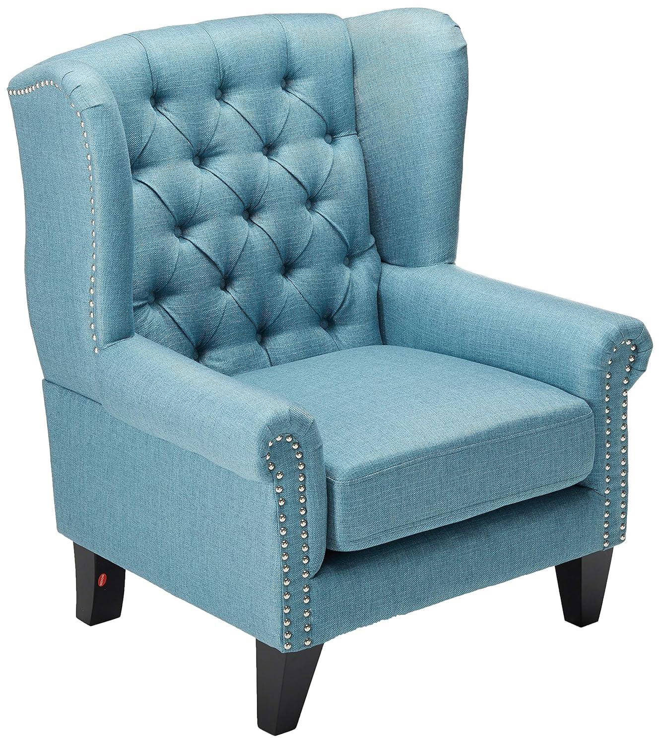 Christopher Knight Home Laird Traditional Winged Accent Chair Blue: Studded, Tufted for Living Room