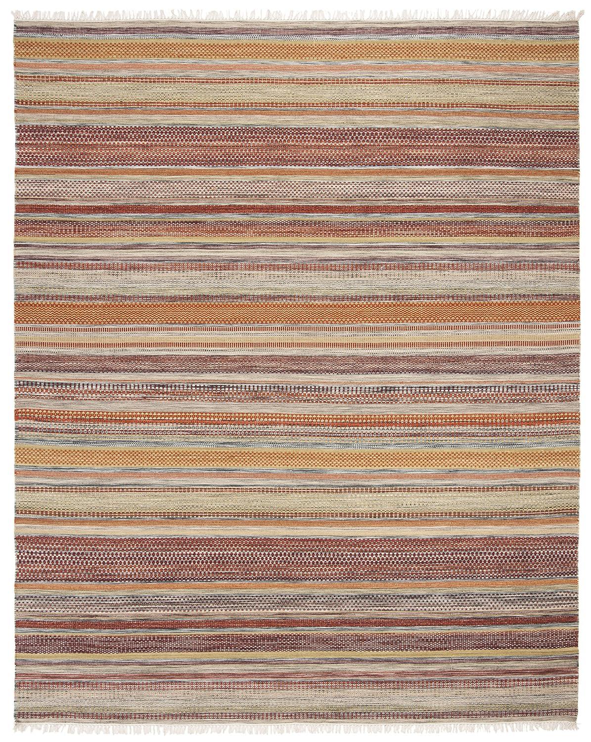Striped Kilim STK311 Hand Woven Indoor Area Rug - Beige - 8'x10' - Safavieh