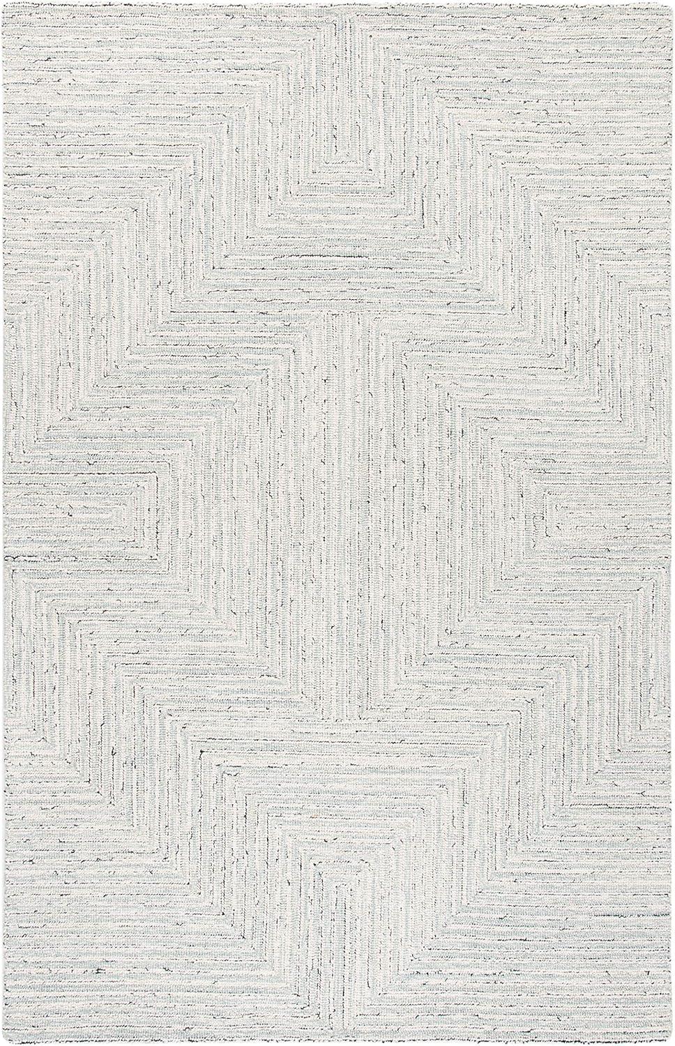 Gray Hand-Tufted Wool 6' x 9' Rectangular Area Rug