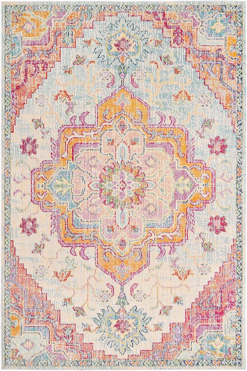 Crystal CRS501 Loomed Indoor Area Rug - Light Blue/Fuchsia - 5'x8' - Safavieh