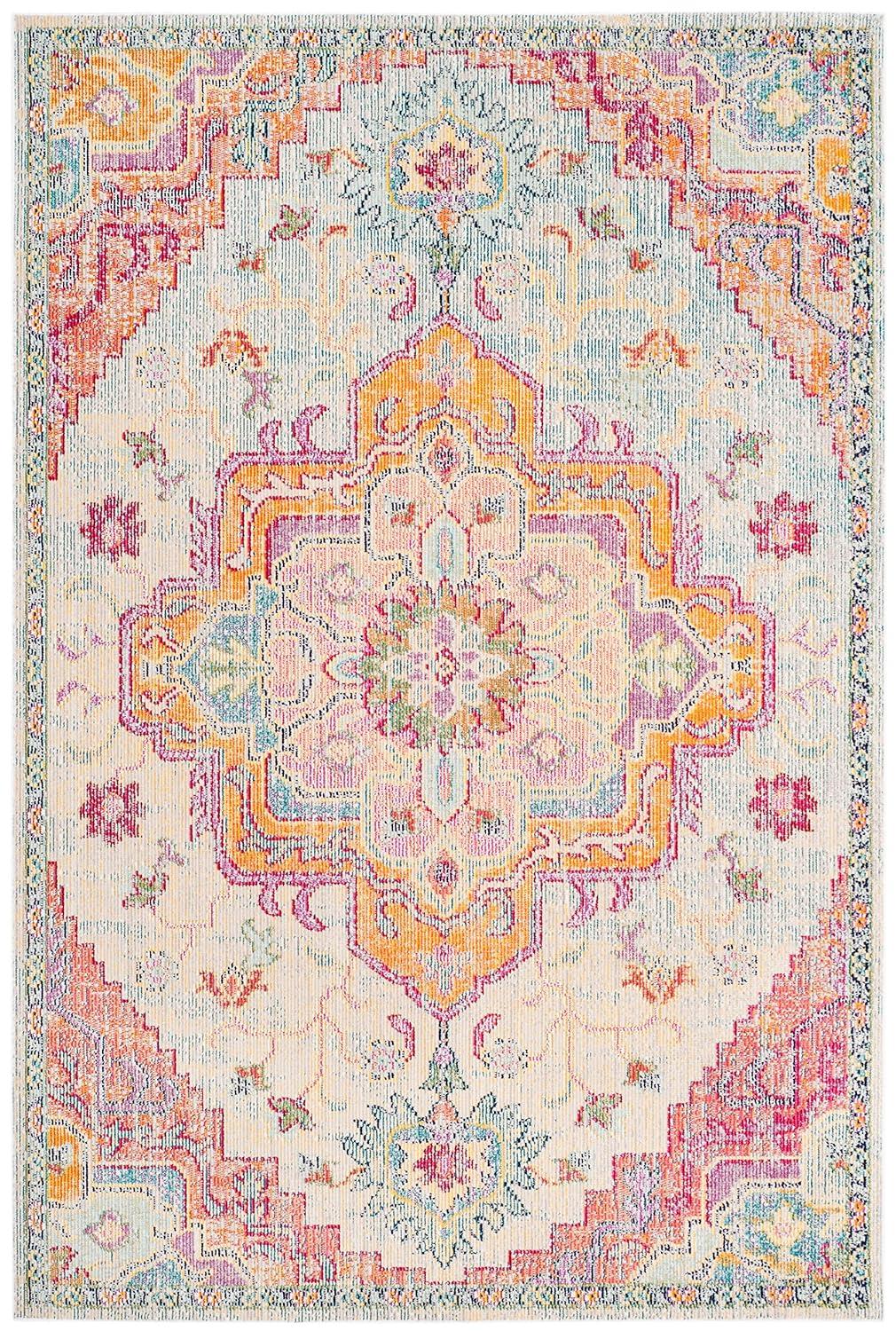 Crystal CRS501 Loomed Indoor Area Rug - Light Blue/Fuchsia - 5'x8' - Safavieh