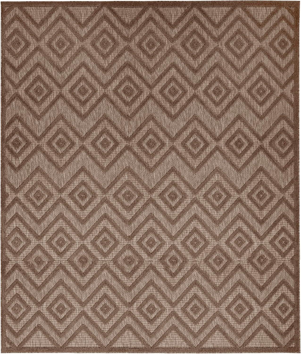 Nourison Versatile Solid Diamond Indoor Outdoor Flatweave Area Rug