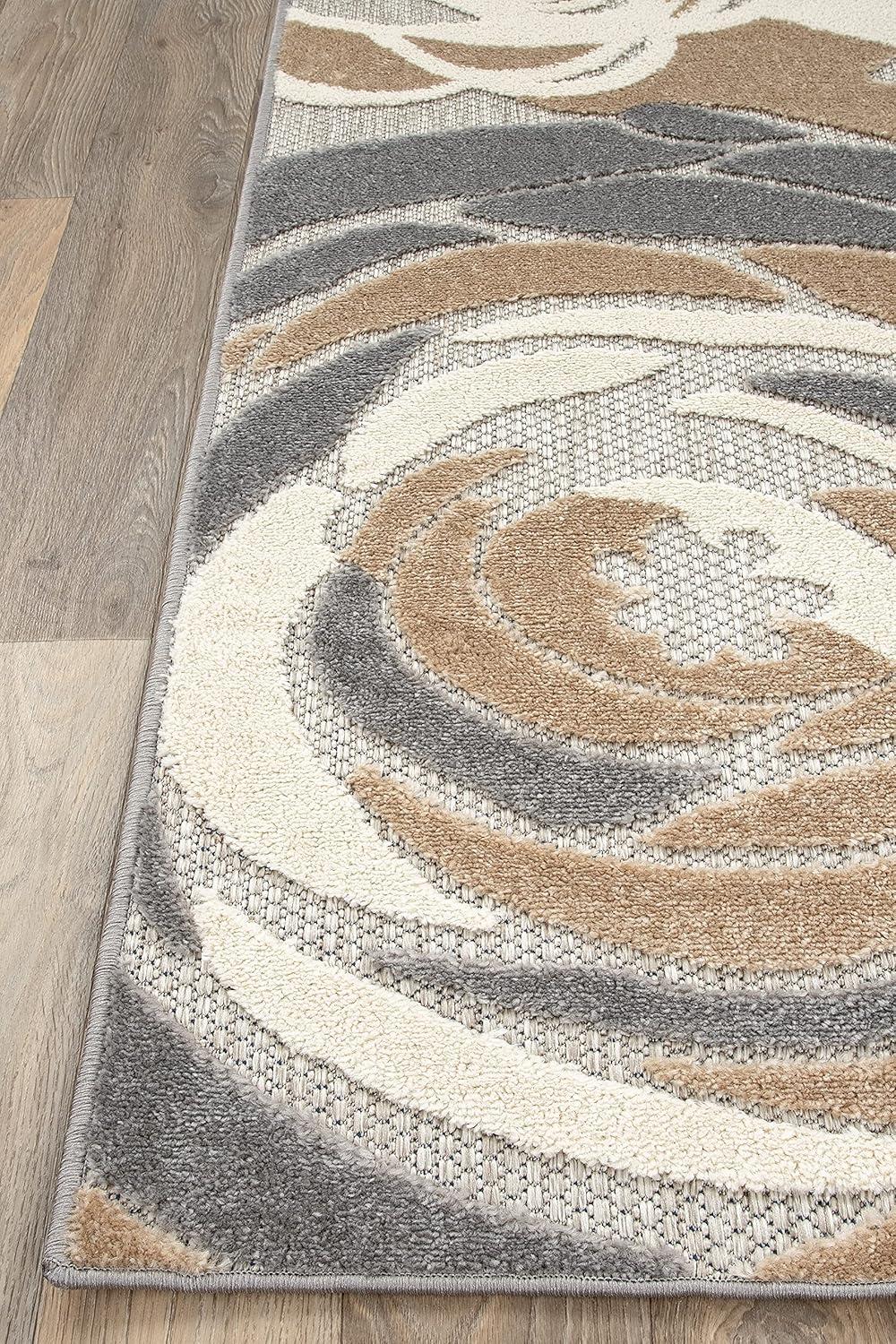 World Rug Gallery Modern Floral Indoor/Outdoor Area Rug