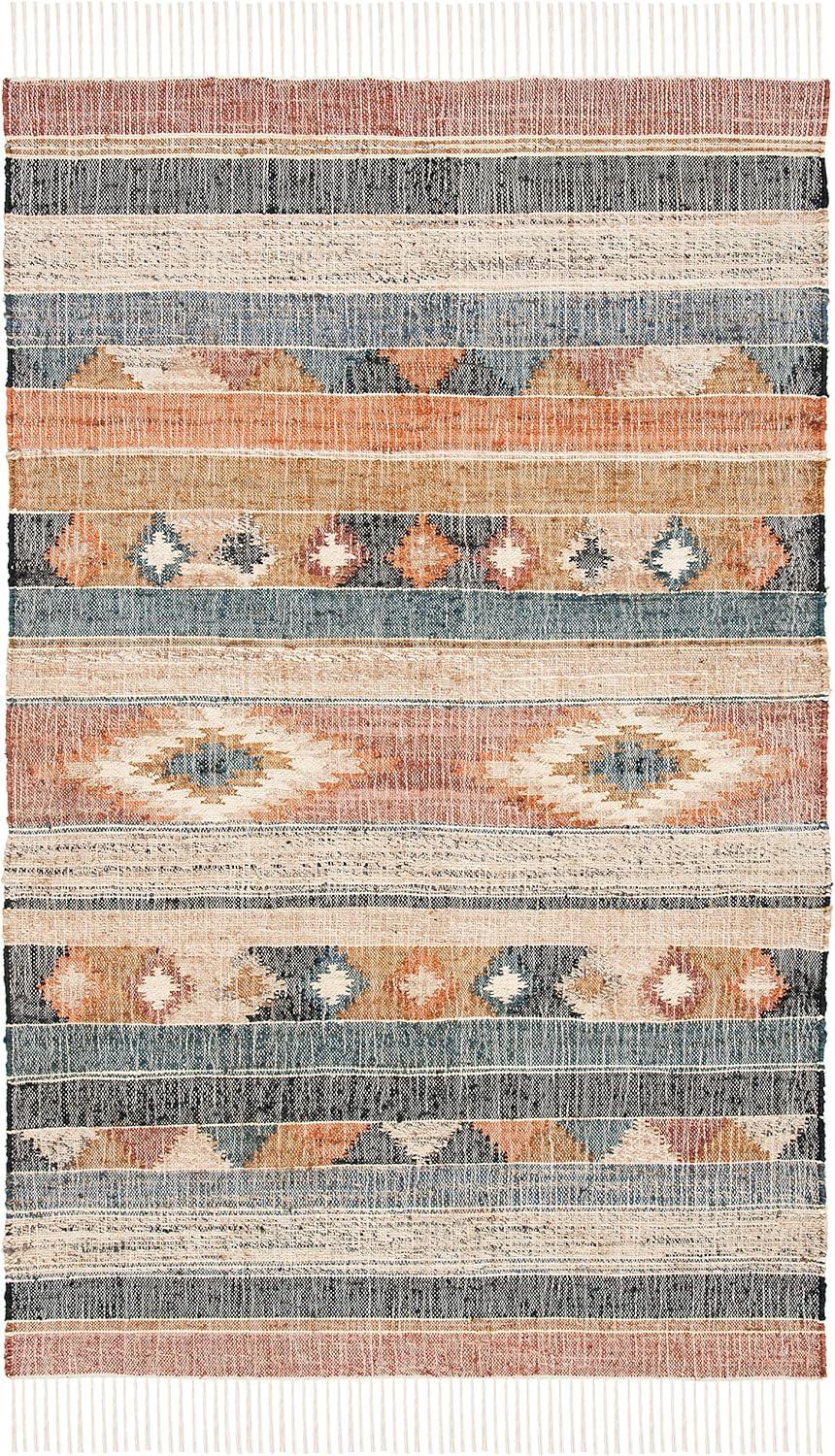 Kilim KLM177 Flat Weave Area Rug - Blue/Rust - 5'x8' - Safavieh
