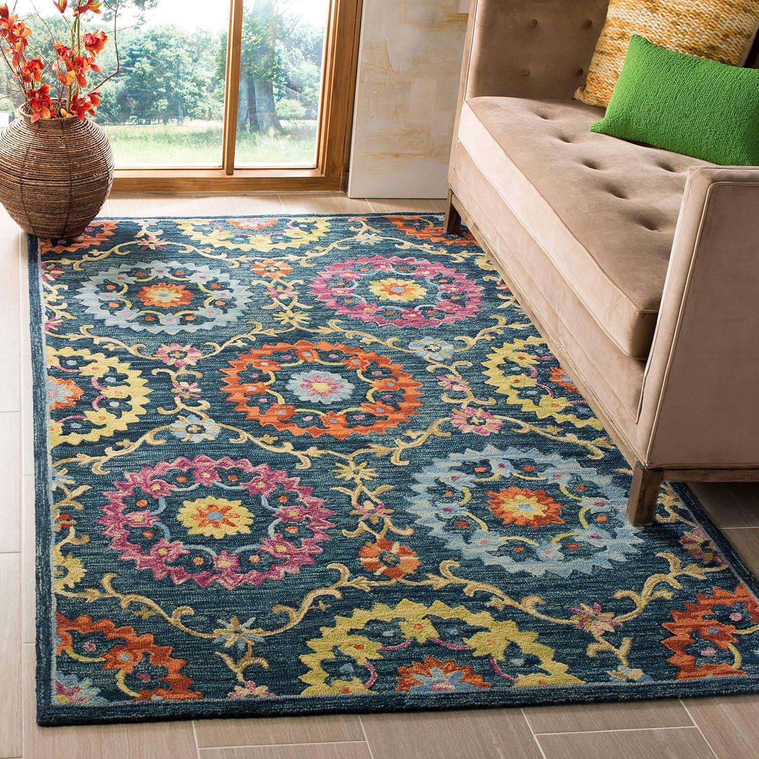 Suzani SZN328 Hand Hooked Indoor Area Rug  - Safavieh