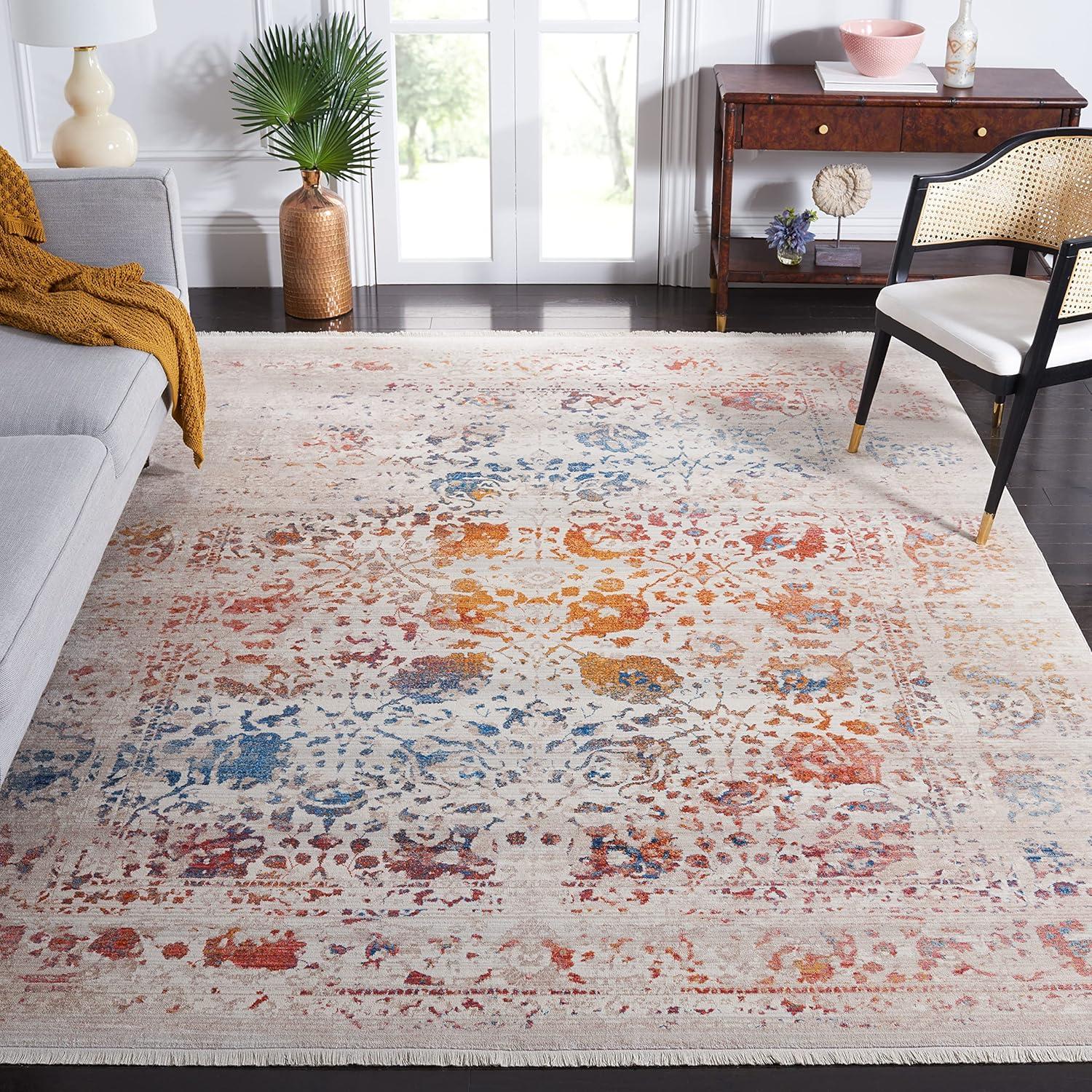 Vintage Persian VTP409 Power Loomed Indoor Area Rug - Light Grey/Multi - 9'x11'7" - Safavieh.
