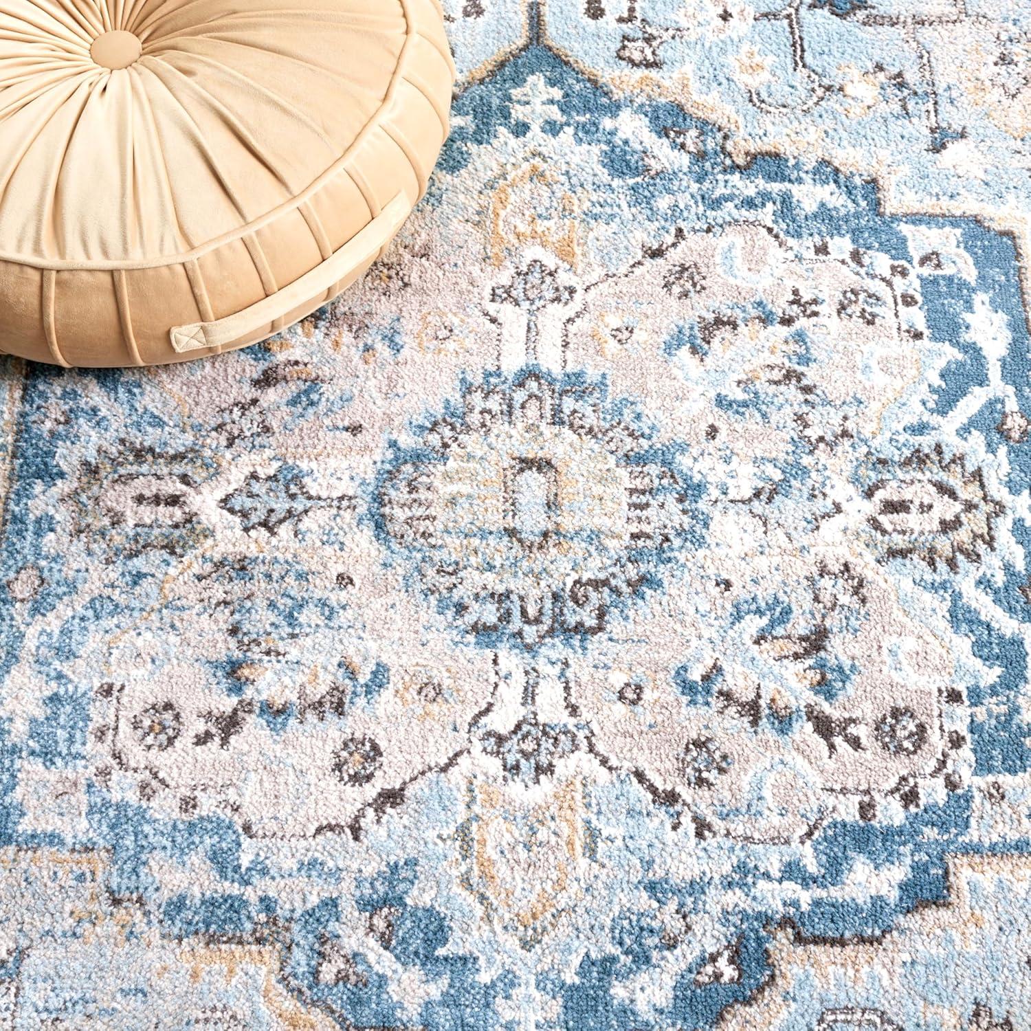 Isabella ISA936 Power Loomed Area Rug - Light Blue/Cream - 8'x10' - Safavieh