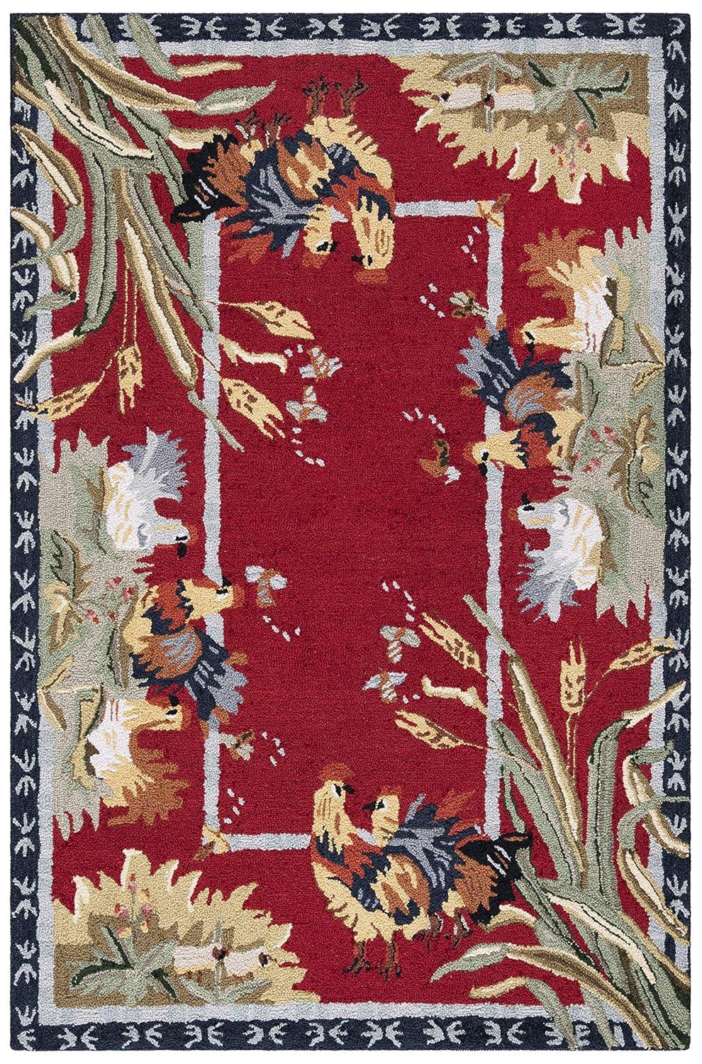 Chelsea HK56 Handmade Area Rug - 5'3"x8'3" - Burgundy - Safavieh