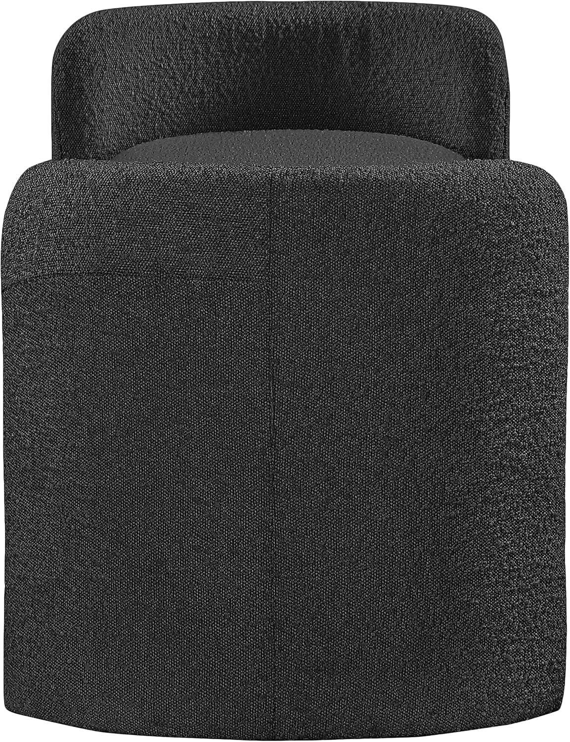 Meridian Furniture Peyton Black Boucle Fabric Bench