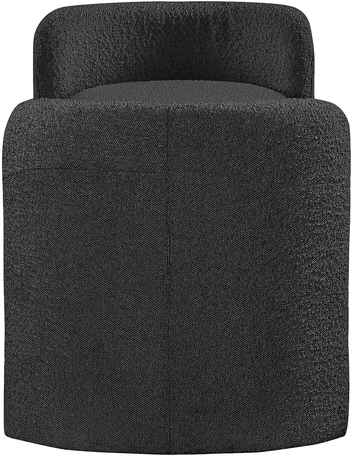 Meridian Furniture Peyton Black Boucle Fabric Bench