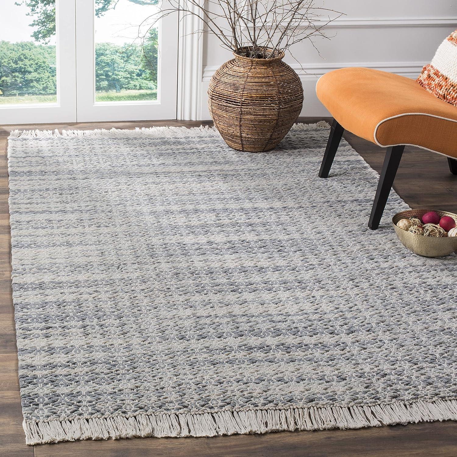 Boston BOS707 Flat Weave Accent Rug - Grey/Ivory - 3'x5' - Safavieh.