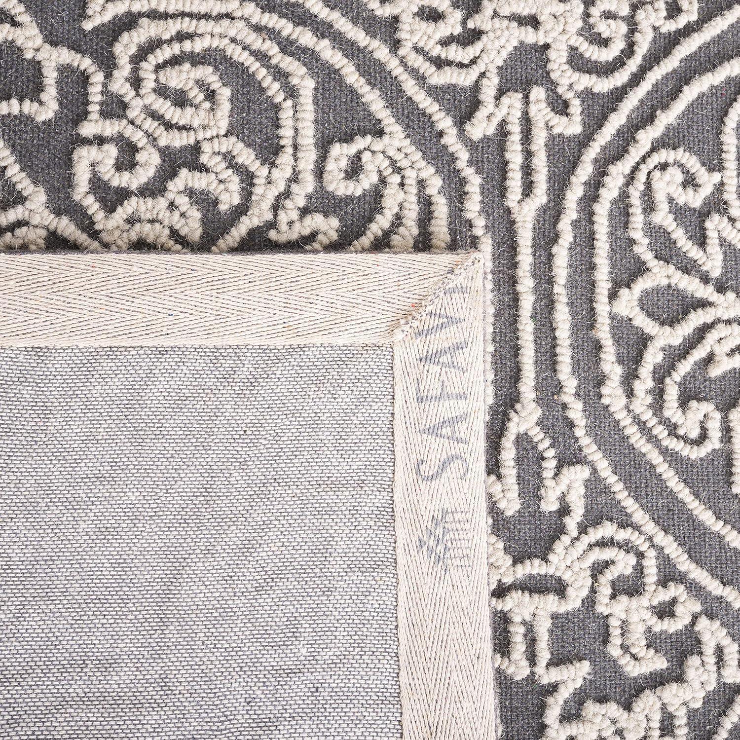 Elegant Trace Hand-Tufted Wool Runner Rug in Dark Grey & Light Grey