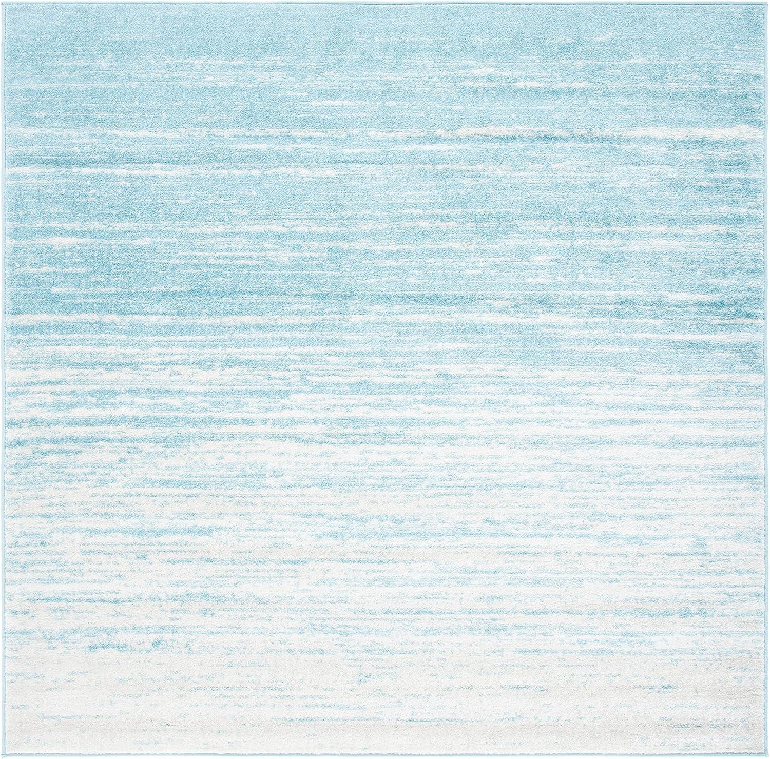 Adirondack ADR113 Machine Made Indoor Area Rug - Aqua/Ivory - 6'-7"x6'-7" - Safavieh