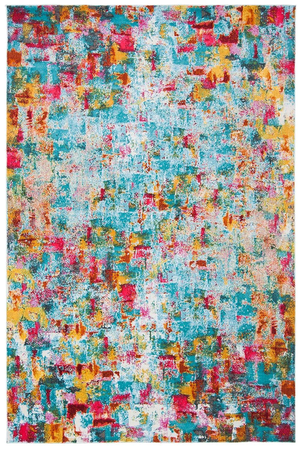 Luxor LUX332 Power Loomed Area Rug - Aqua/Fuchsia - 4'x6' - Safavieh.