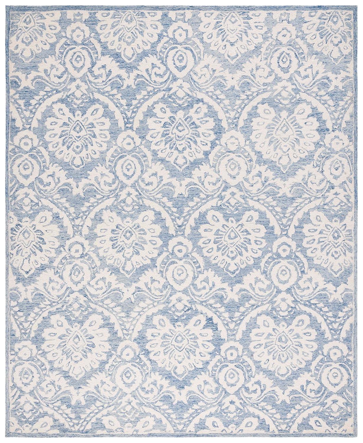 Blossom BLM106 Hand Tufted Indoor Area Rug - Blue/Ivory - 8'x10' - Safavieh