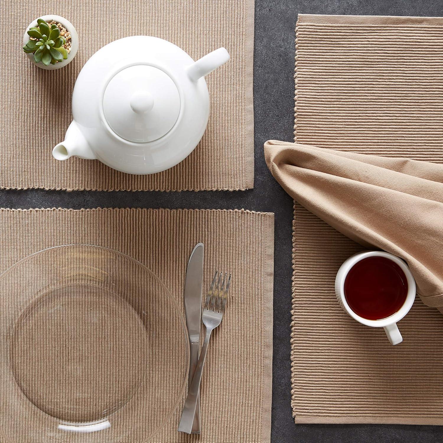 DII Stone Ribbed Placemat Set/6