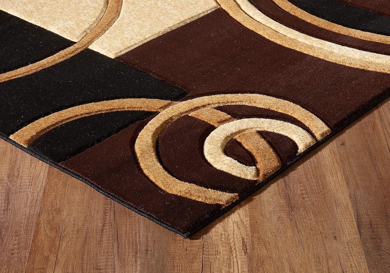 GLORY RUGS Area Rug Modern Soft Hand Carved Contemporary Floor Carpet with Premium Fluffy Texture for Indoor Living Dining Room and Bedroom Area (4x6, Turquoise)