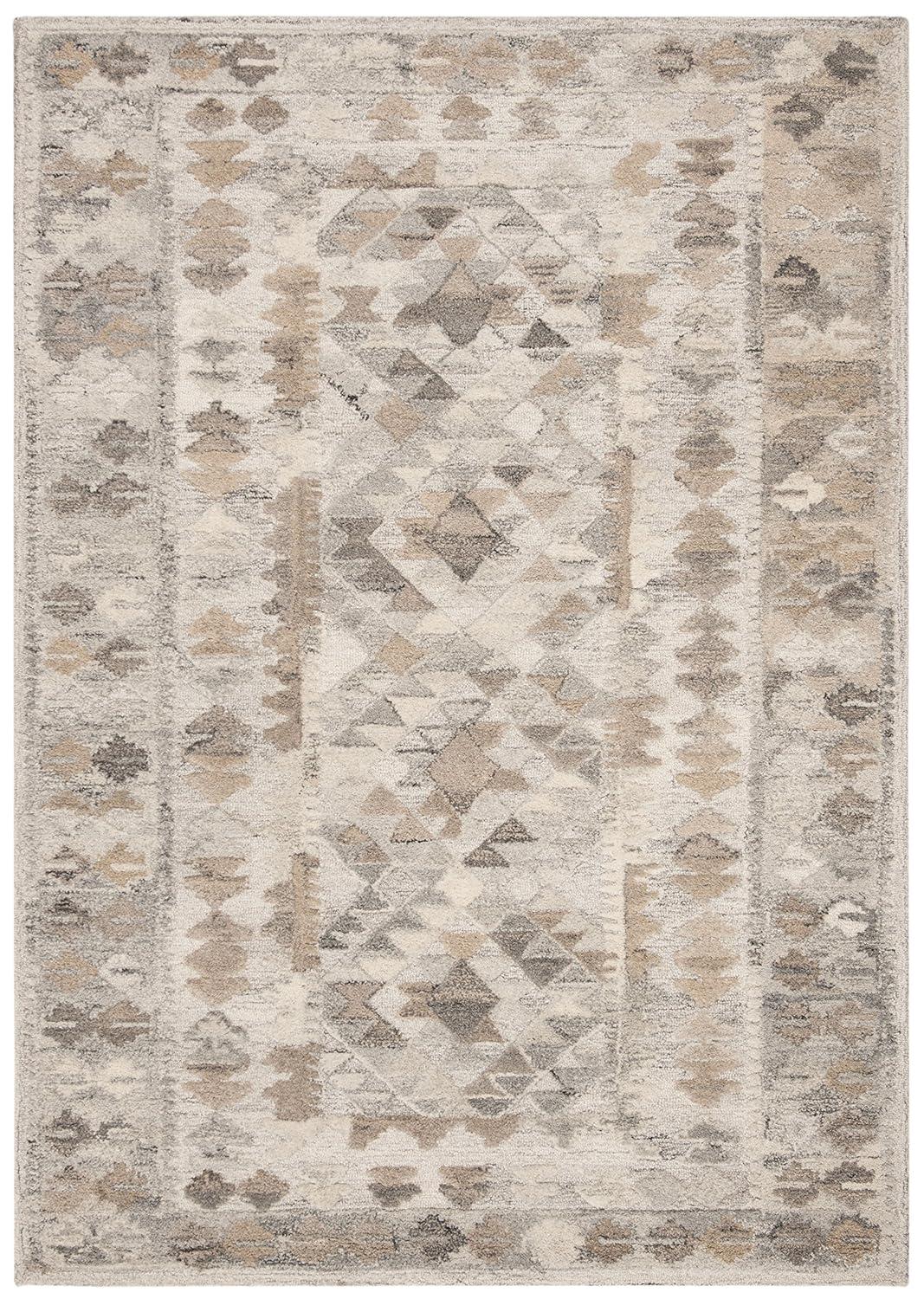 Hand-Tufted Modern Gray Wool 5' x 8' Rectangular Area Rug