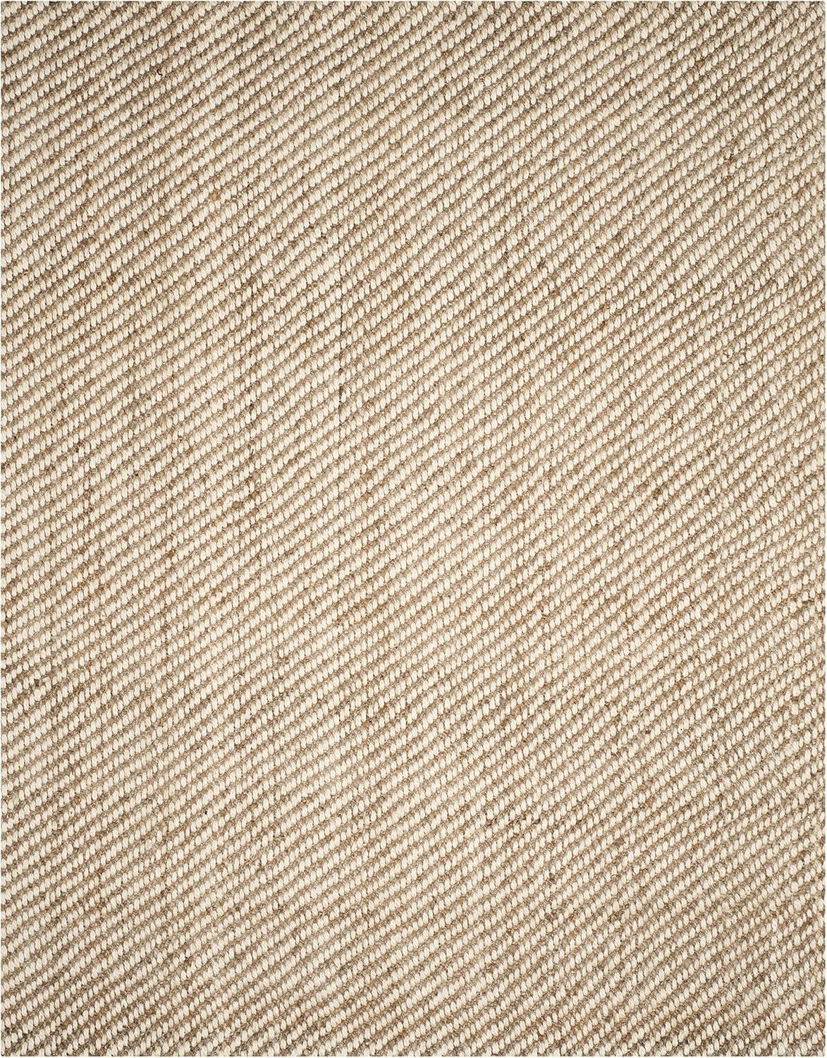 SAFAVIEH Natural Fiber Gillian Chevron Jute Area Rug, Bleach/Natural, 9' x 12'