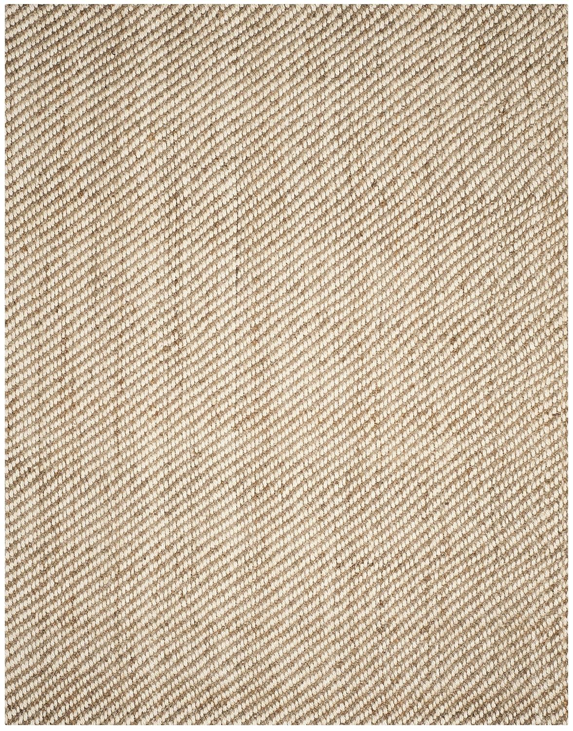 SAFAVIEH Natural Fiber Gillian Chevron Jute Area Rug, Bleach/Natural, 9' x 12'