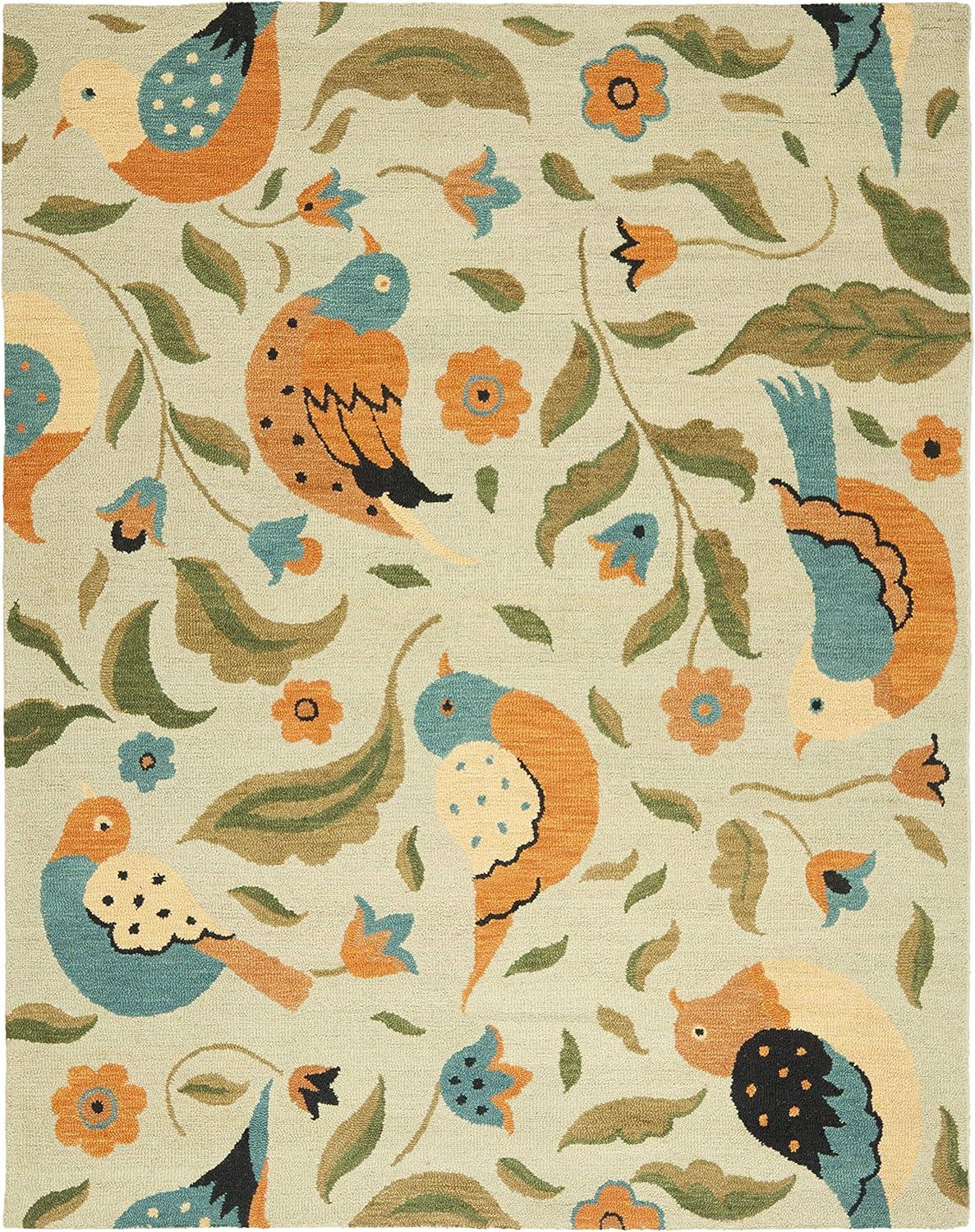 Blossom BLM676 Hand Hooked Area Rug - Sage/Multi - 8'9"x12' - Safavieh.