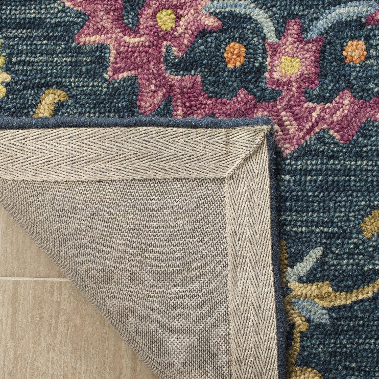 Suzani SZN328 Hand Hooked Indoor Runner Rug - Blue/Multi - 2'3"x8' - Safavieh.