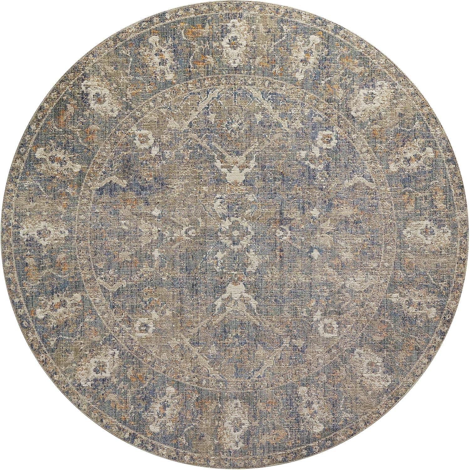 Rosemarie Rug by Chris Loves Julia x Loloi - Sand and Lagoon / 7'9" Round