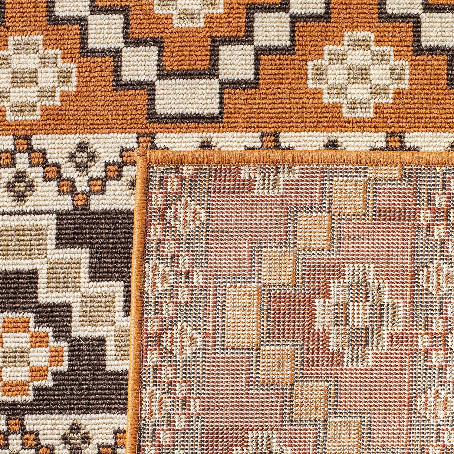 Veranda VER095 Power Loomed Indoor/Outdoor Area Rug - Red/Chocolate - 5'3"x7'7" - Safavieh