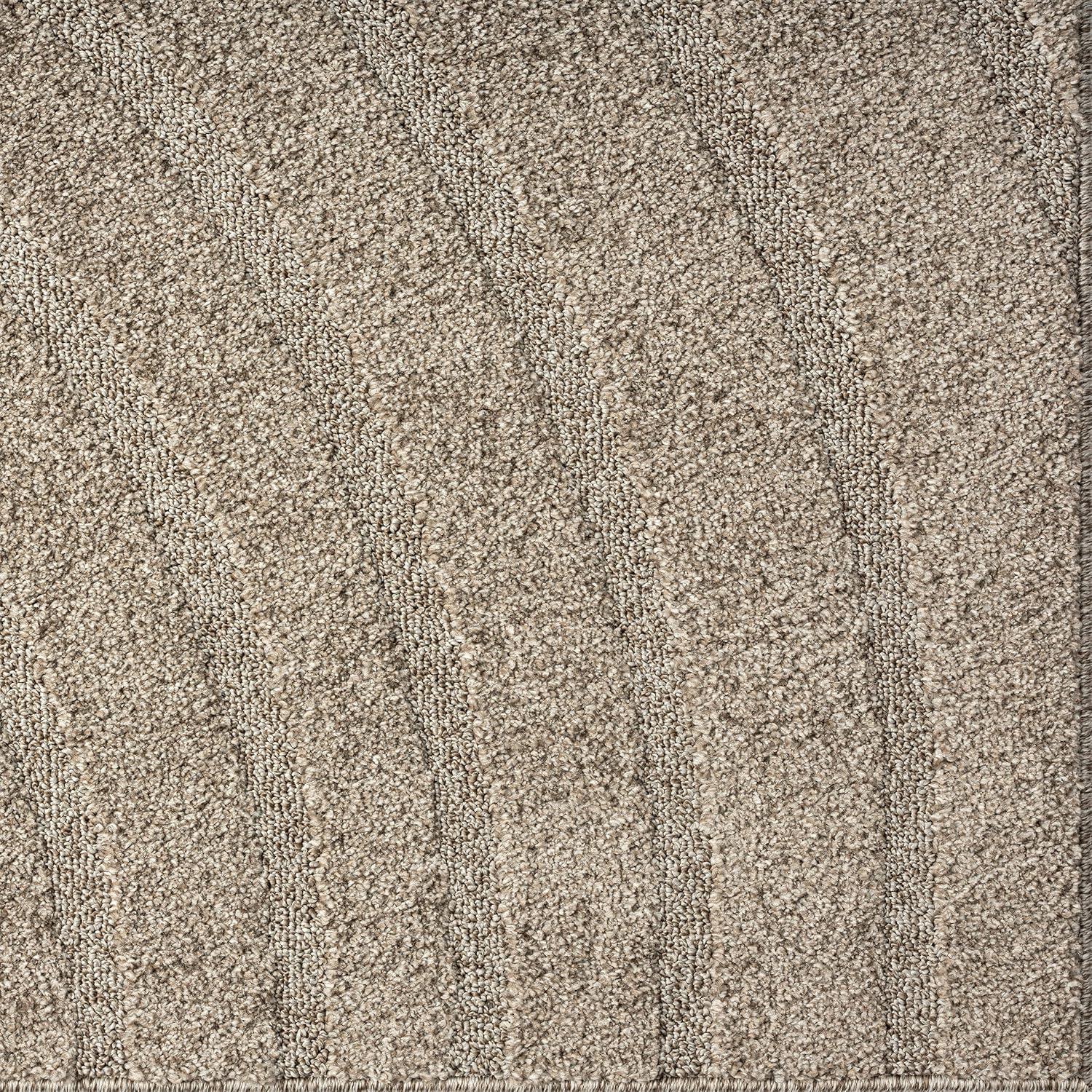 Luxe Weavers Modern Geometric Wave Taupe 5x7 Area Rug