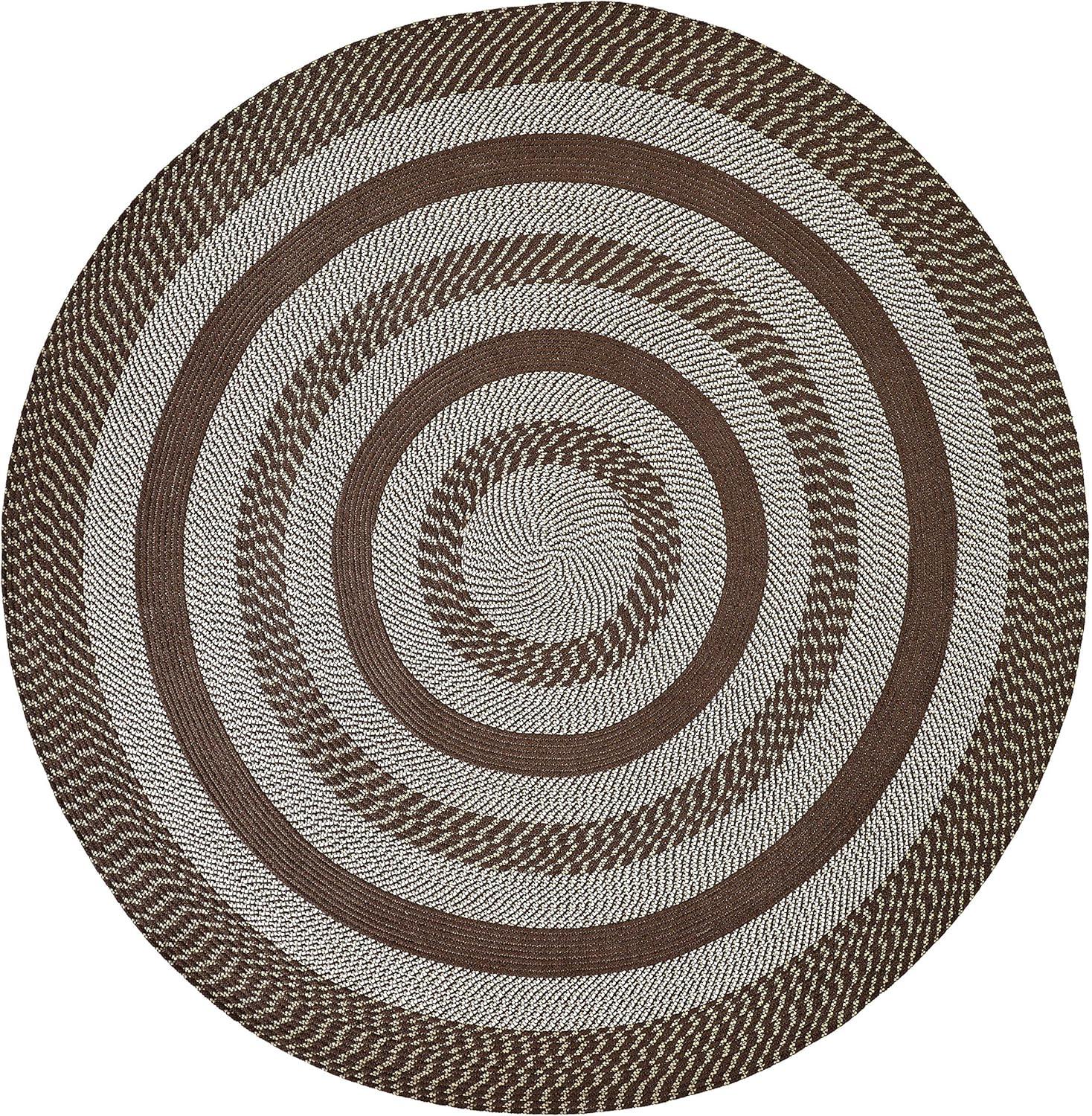 August Grove® Brod Brown Indoor/Outdoor Area Rug- Round Rug