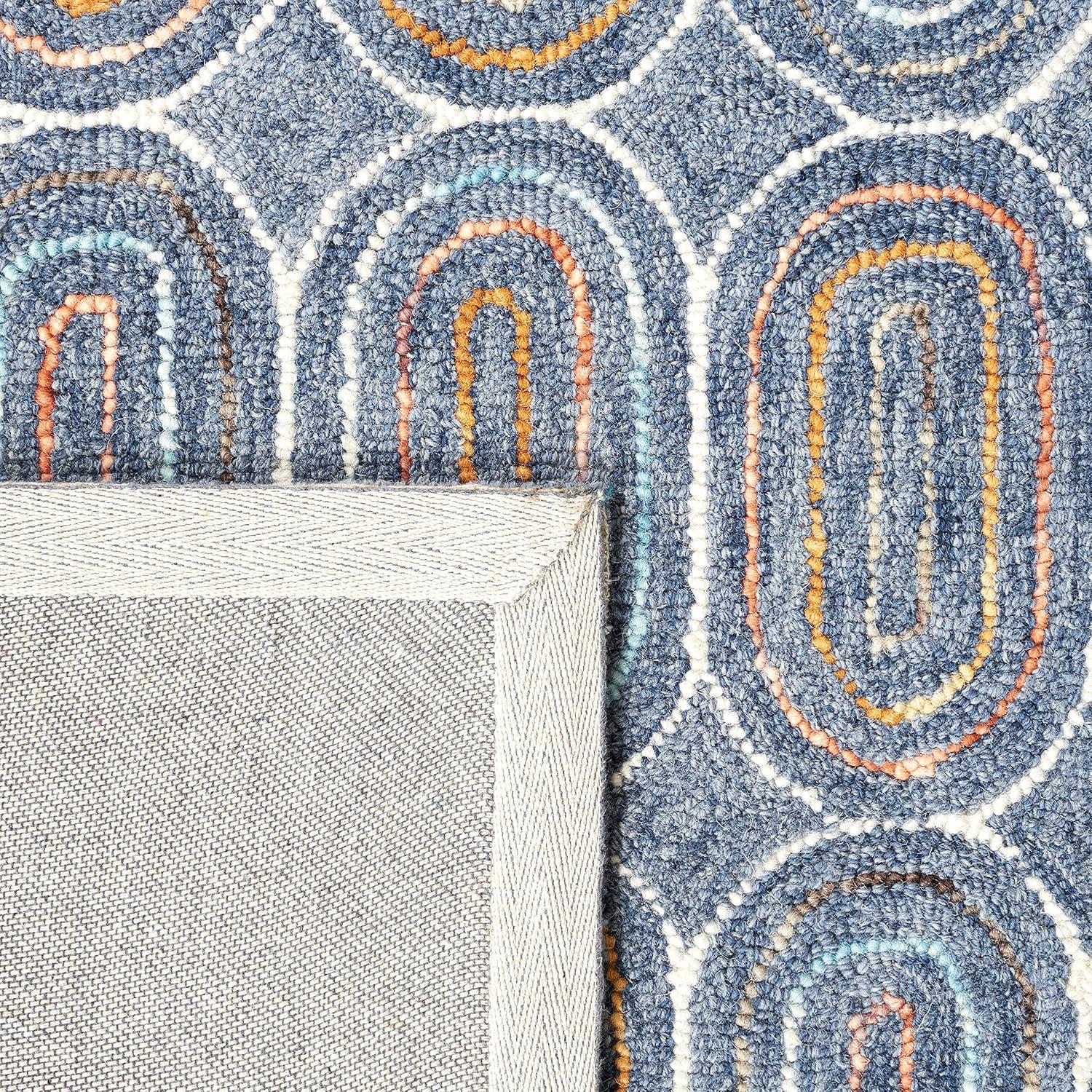 Metro MET124 Hand Tufted Indoor Area Rug - Blue/Yellow - 5'x8' - Safavieh