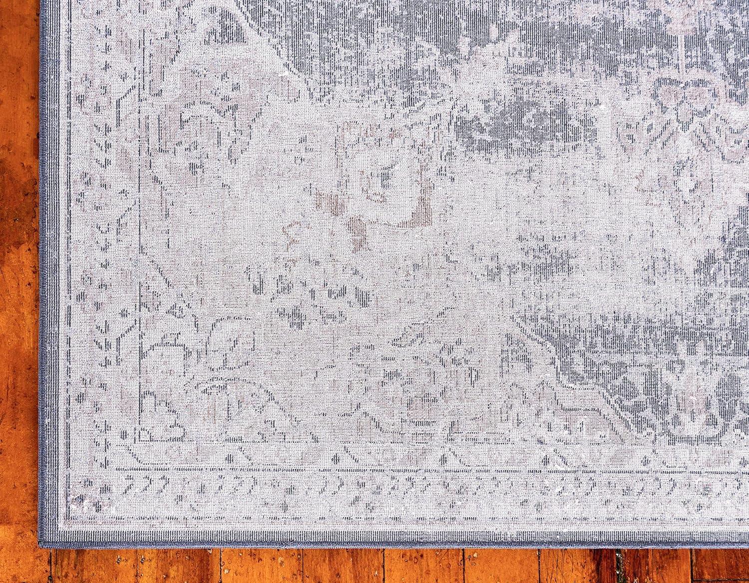 Unique Loom Chateau Collection Area Rug - Roosevelt (6' 1" x 9' Rectangle Slate Blue/Beige)