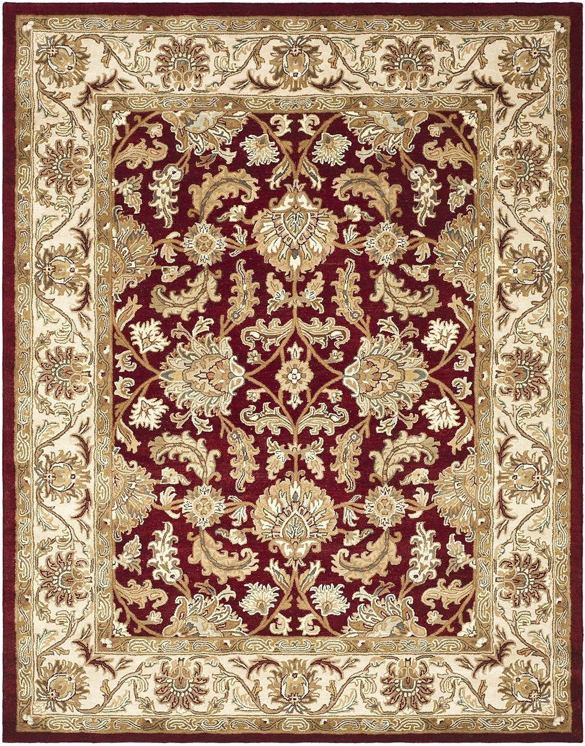 SAFAVIEH Heritage Valery Oriental Wool Area Rug, Red/Black, 10' x 10' Square
